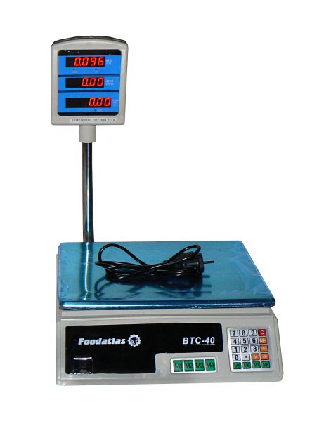 Торговые весы Foodatlas 40кг/2гр ВТС-40
