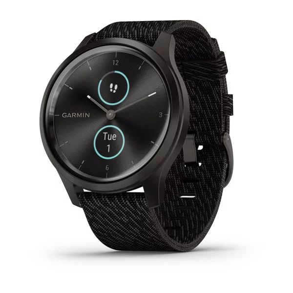 Часы Garmin Vivomove Style графитовый с черным плетеным нейлоновым ремешком
